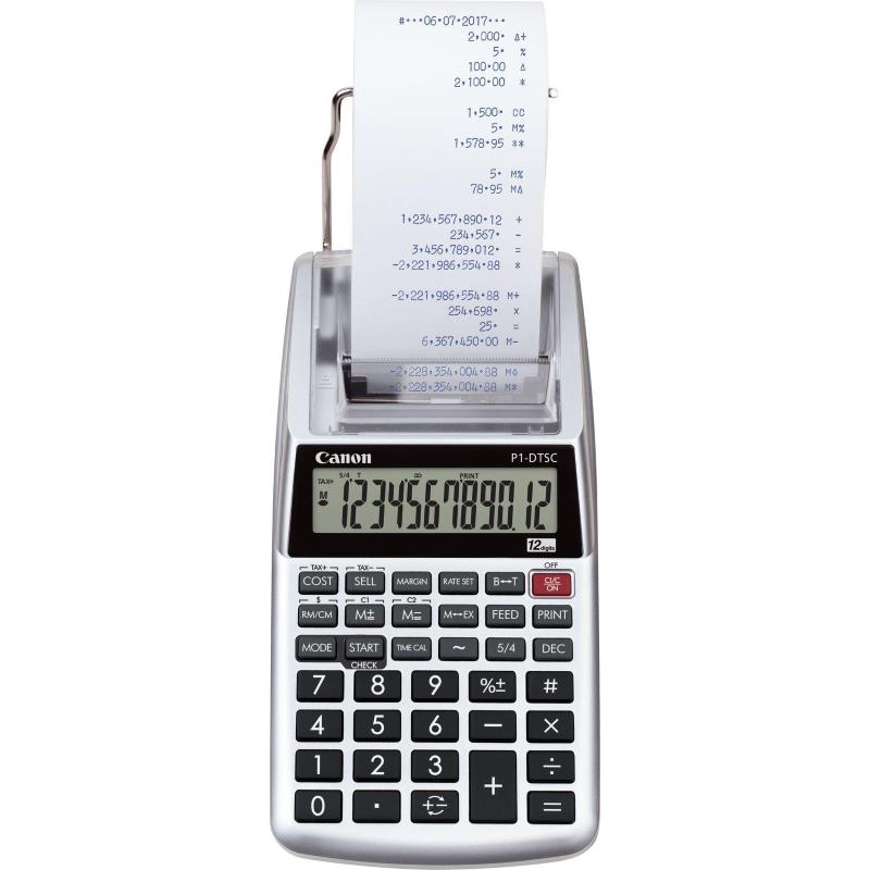 Image of Canon p1-dtsc ii calcolatrice mini scrivente 12 cifre grigio