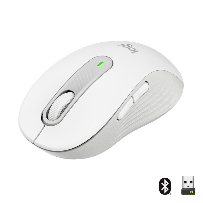 Logitech signature m650 m mouse ottico wireless 2.000 dpi 5 pulsanti white solo mano destra