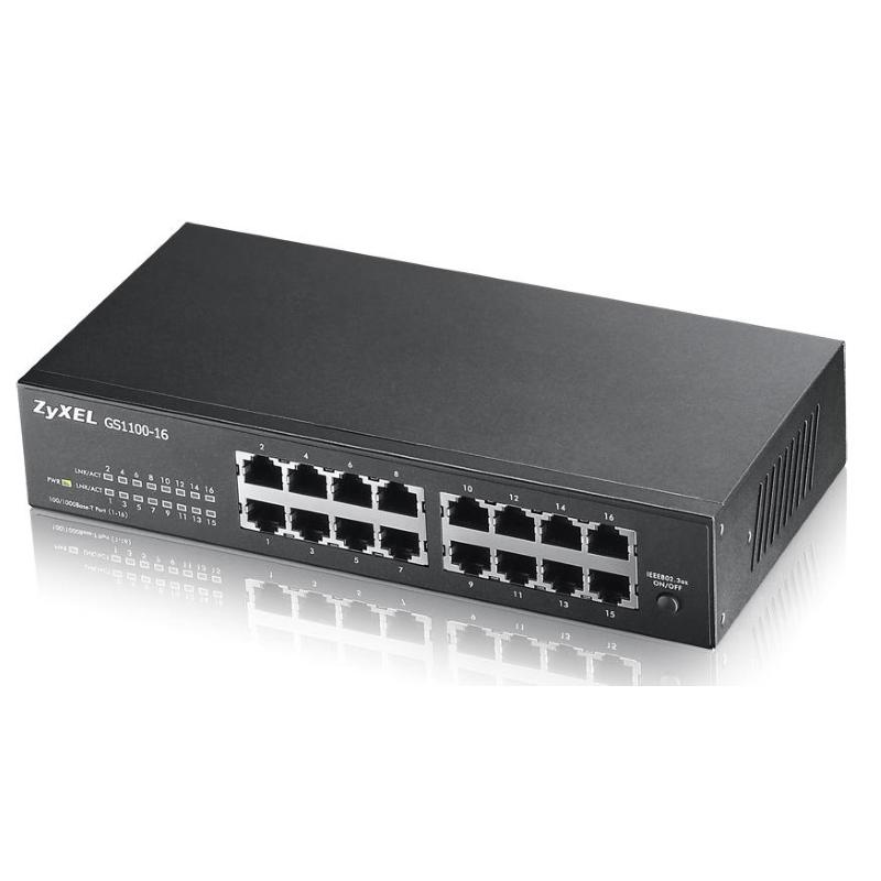 Zyxel gs1100-16 switch non gestito gigabit ethernet 10-100-1000
