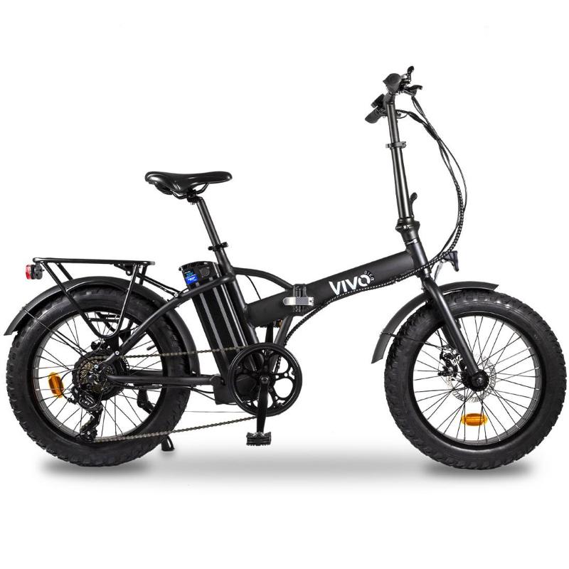 Image of Vivo bike vf19 fat bike bicicletta elettrica pieghevole ruote da 20 250w 6 velocita` nero
