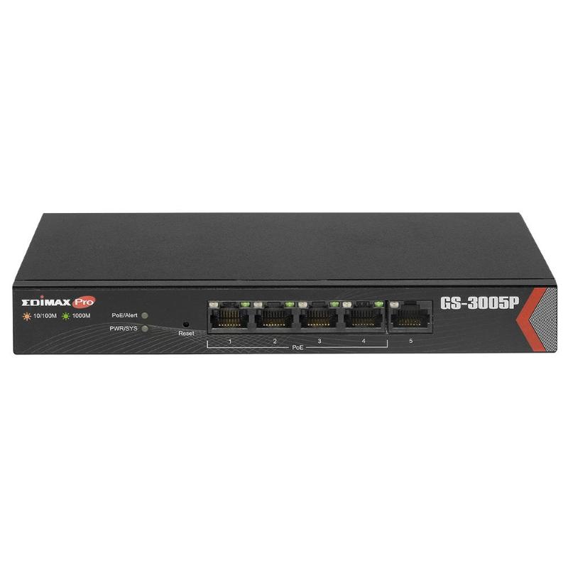 Edimax long range 5-port gigabit web managed switch with 4 poe ports