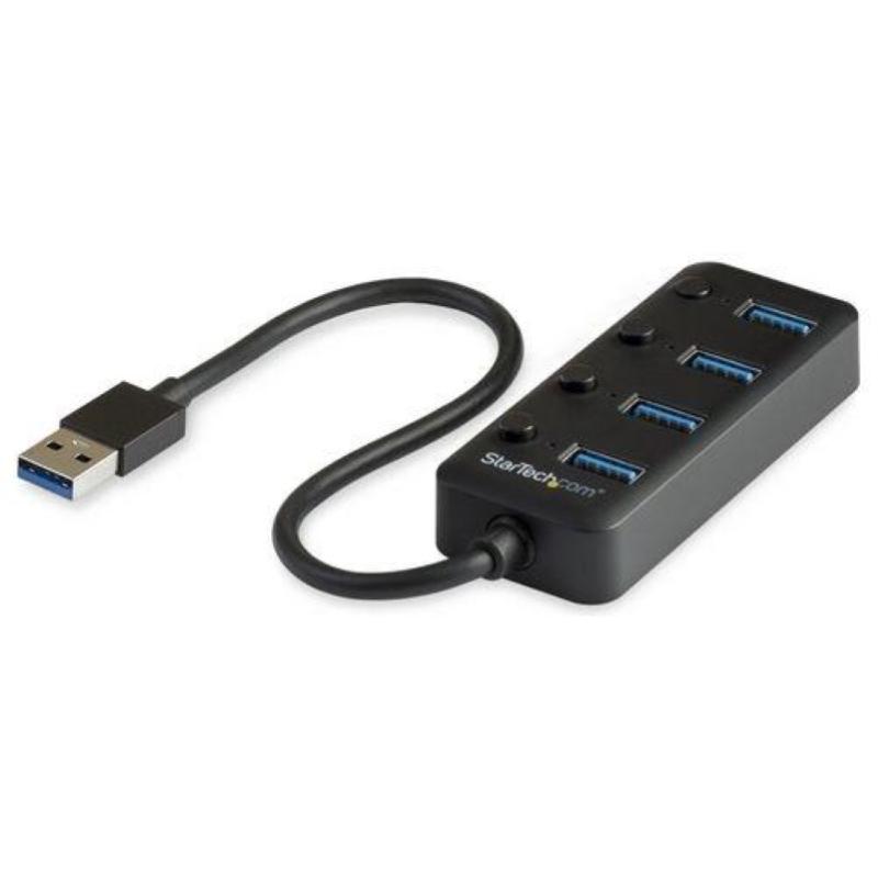 Image of Startech hub usb 3.0 a 4 porte 4x usb-a con swith on-off individuale