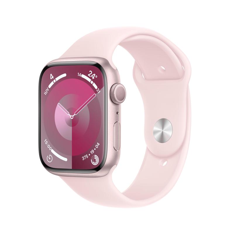 Image of Apple watch 9 45mm gps rosa allumin.cassa cinturino rosa sport m/l
