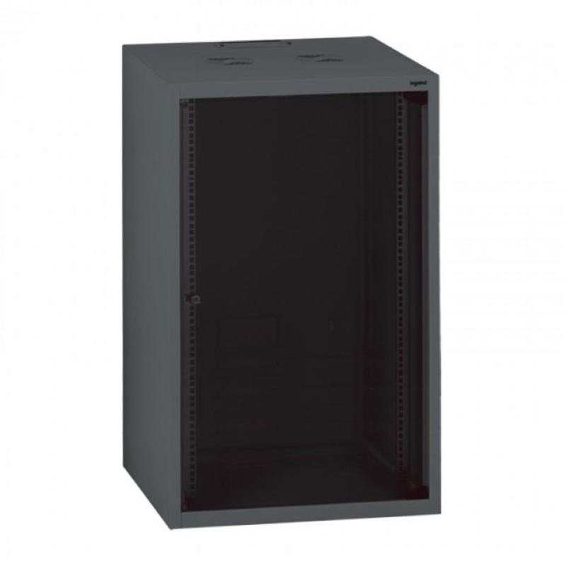 Armadio box da parete legrand 21u 1035x600x600 porta in vetro 2 montanti anteriori ral 7016