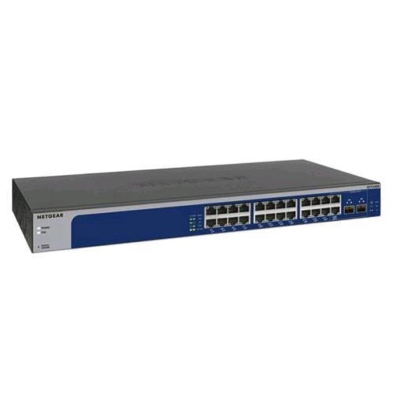 Netgear xs724em switch 24 porte gestito l2 10g/multi gigabit 2 x 10g sfp+ (100/1000/10000) blu, grigio 1u