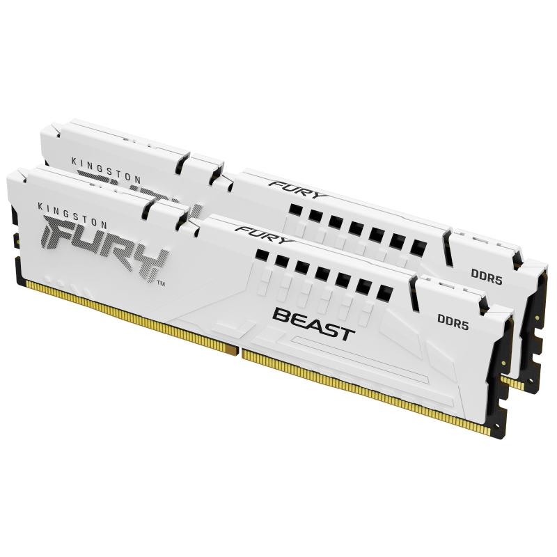 Kingston technology fury beast 64gb 5200 mt-s ddr5 cl36 dimm kit da 2 white expo