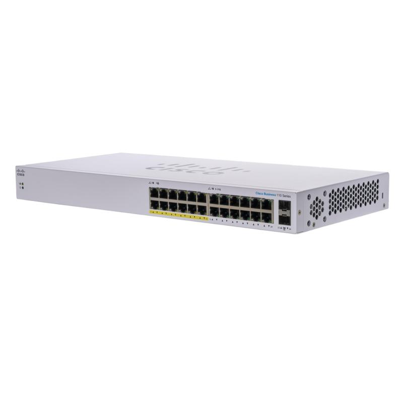 Cbs110 unmanaged 24-port ge partial poe 2x1g sfp shared