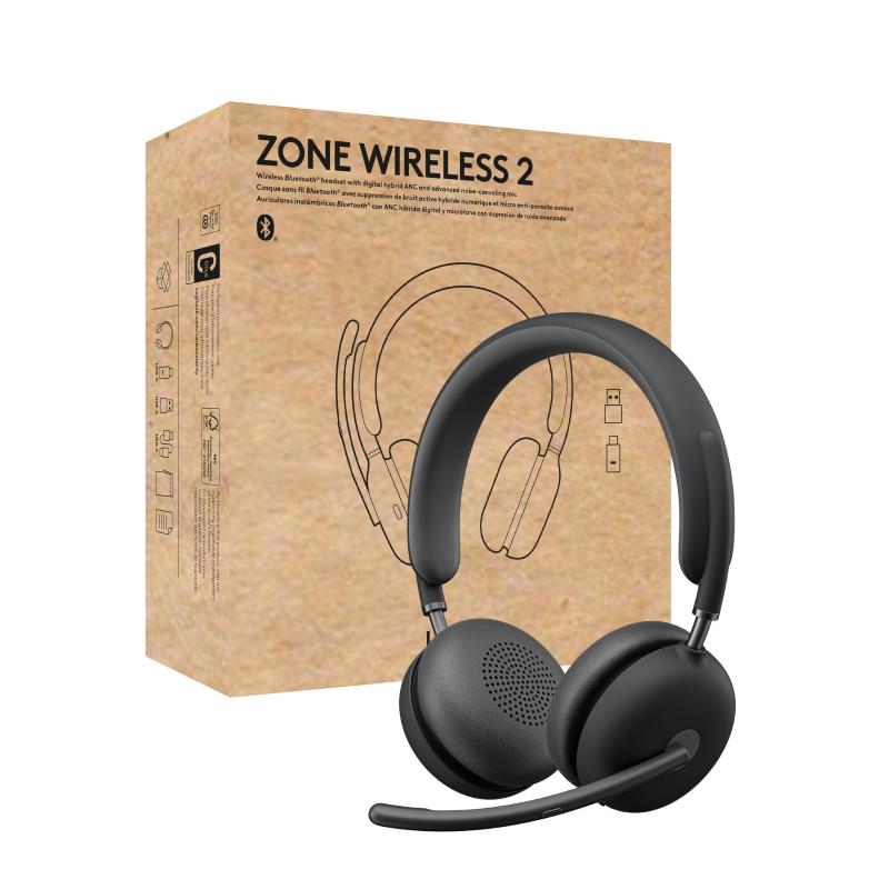 Image of Logitech zone wireless 2 cuffie sovraurali con microfono con/senza cavo interfaccia usb type-c/blutooth ottimale per microsoft teams grafite030