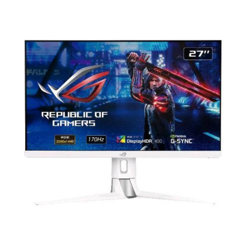 Image of Asus rog strix xg27aq-w, monitor gaming 27â? , wqhd (2560x1440), fast ips, fino a 170hz, tempo di risposta 1ms, elmb sync, g-sync, hdr 400, illuminazione aura sync rgb, posizione regolabile, bianco030