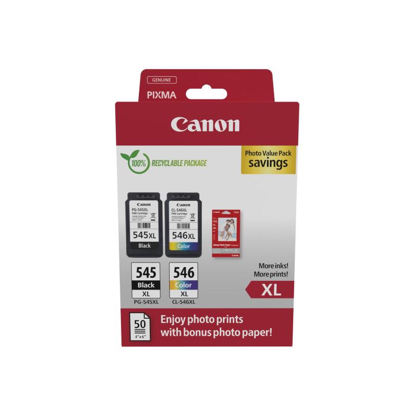 Canon pg-545 xl - cl-546 xl cartuccia d`inchiostro photo value pack