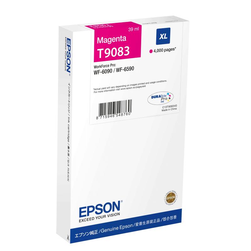 Image of Epson t9083 durabrite pro cartuccia ink magenta xl 39 ml per workforce pro wf-6090, wf-6590 4.000 pagine030