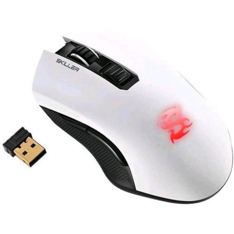 Image of Sharkoon skiller sgm3 mouse gaming rgb ottico dual mode wireless e cavo bianco