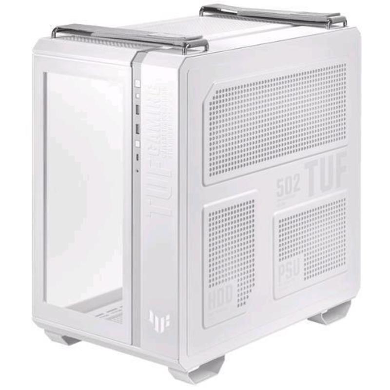 Image of Asus tuf gaming gt502 plus tg argb bianco case per pc gaming mid atx doppia camera pannelli laterali senza attrezzi usb 3.2 gen2 type-c 4 ventole argb preinstallate bianco030