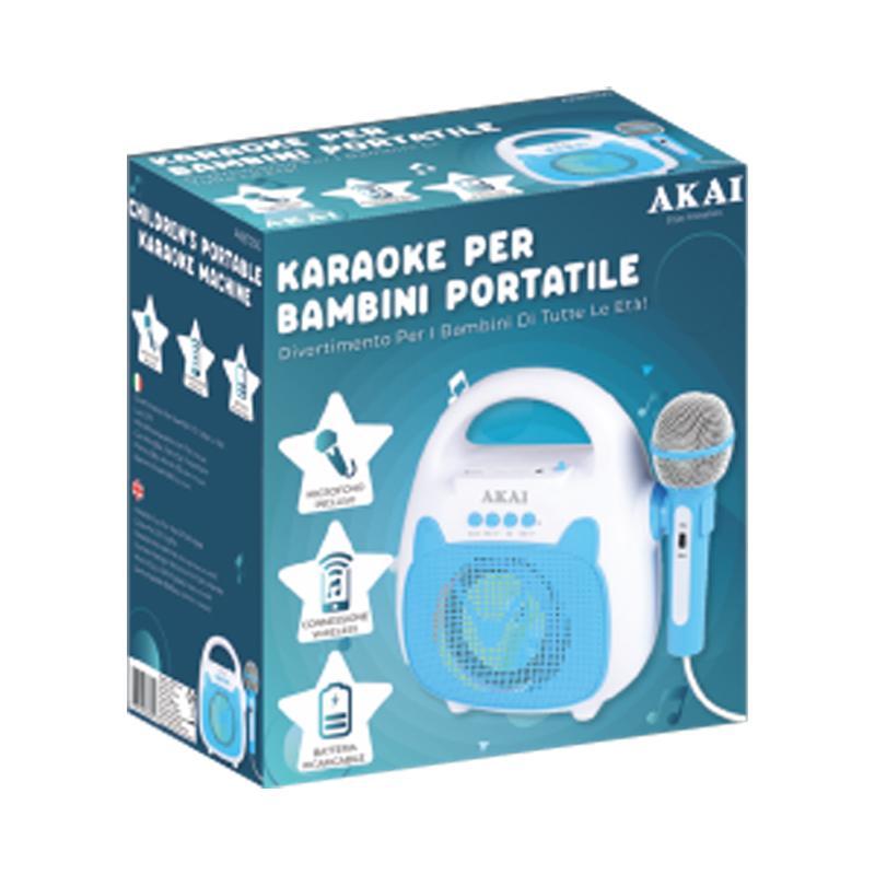 Akai akbt23 - karaoke portatile per bambini (celeste - rosa)