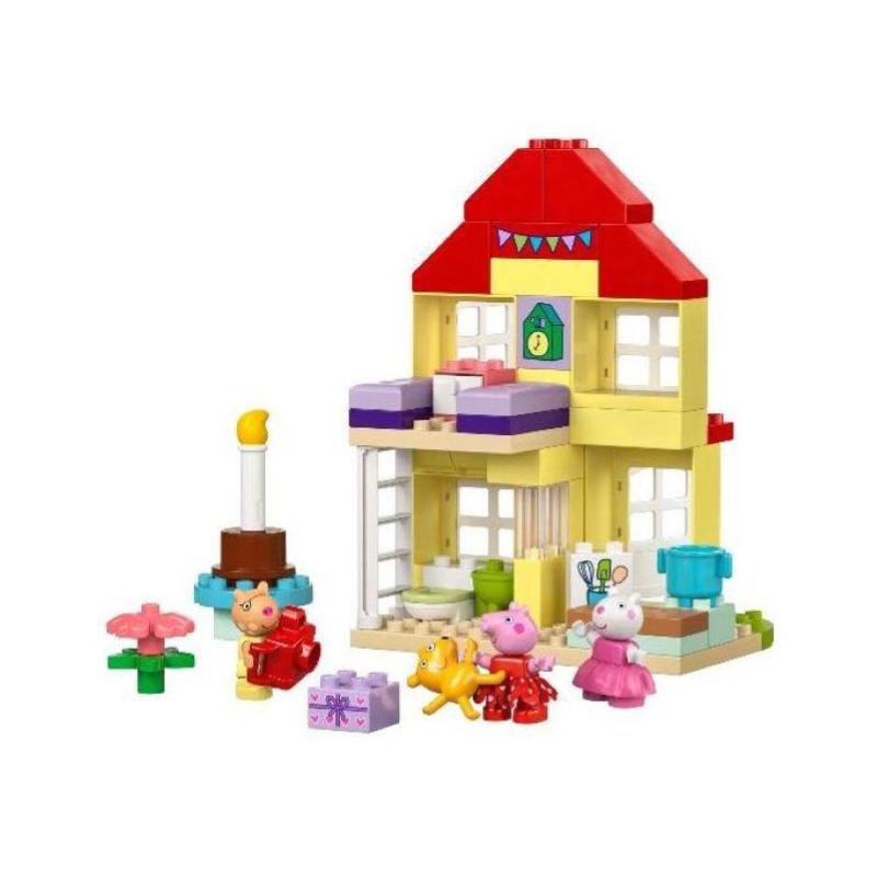 Lego duplo la casa del compleanno di peppa pig giochi creativi per bambine e bambini da 2 anni in su con 3 personaggi orsacchiotto giocattolo e torta di compleanno playset educativo 10433