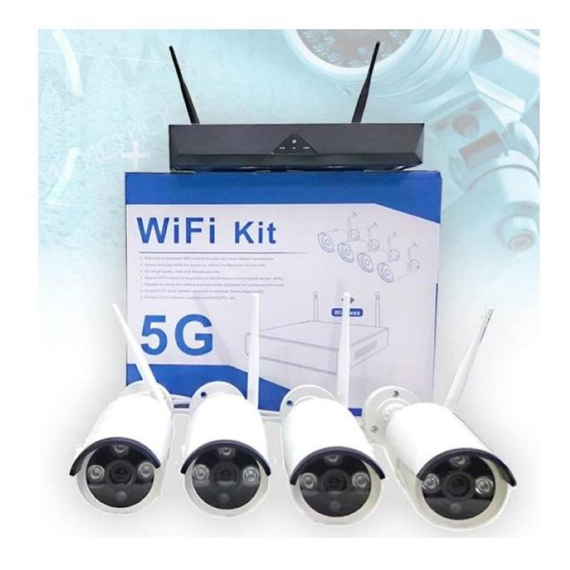 Kit wifi sorveglianza ip 5g - 4 telecamere con monitor