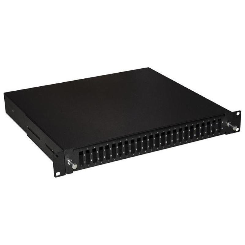 Link cassetto fibra ottica 24 porte per adattatori sc duplex 1 unita` per installazione 19`` nero