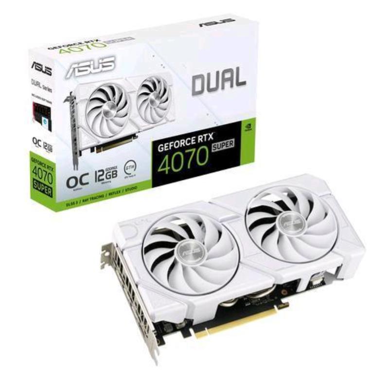 Asus dual -rtx4070s-o12g-evo-white, geforce rtx 4070 super, 12 gb, gddr6x, 192 bit, 7680 x 4320 pixel, pci express 4.0