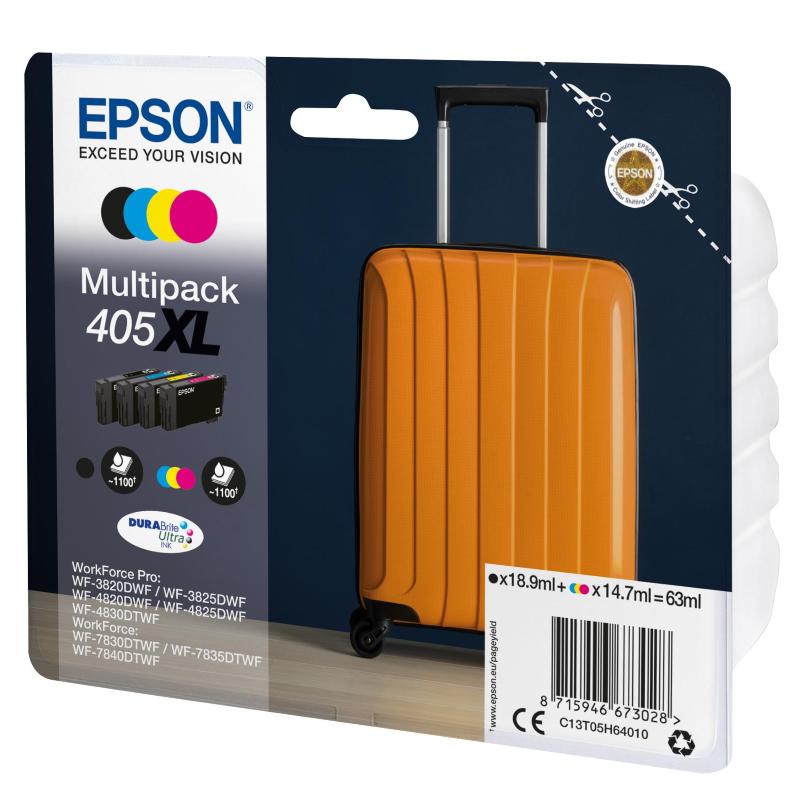 Epson cartuccia valigia 405 multicolor (nero+colore) inkjet alta capacita c13t05h64010 no blister