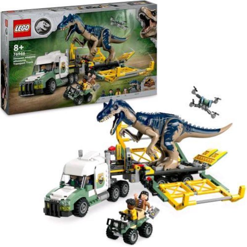 Lego jurassic world missione dinosauro: camion di trasporto dell`allosauro