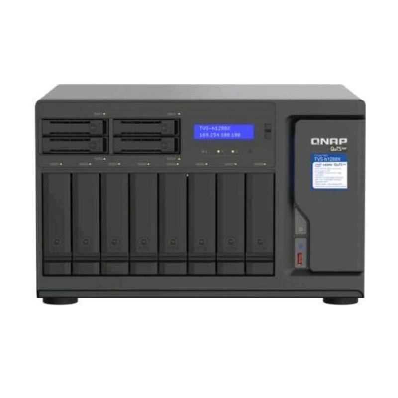 Image of Qnap tvs-h1288x nas chassis tower xeon w-1250 3.3ghz ram 16gb-5+4 bay hdd/ssd 2.5/3.5-6xrj-45-nero030