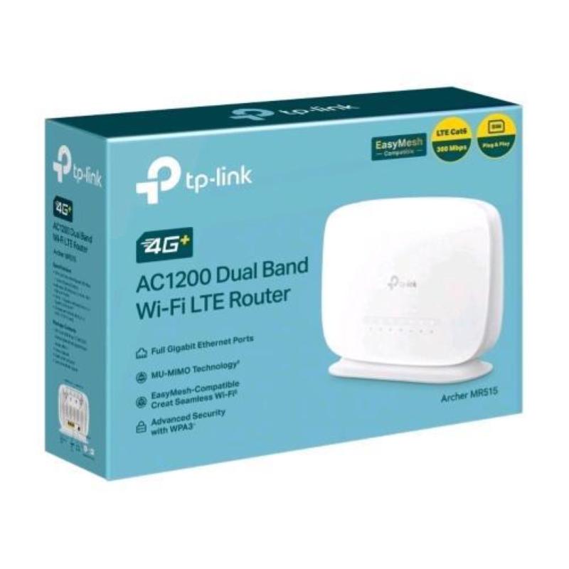 Image of Tp-link archer mr515 router 4g+ cat6 wireless ac1200 dual band wwan switch a 3 porte 1gbe bianco030