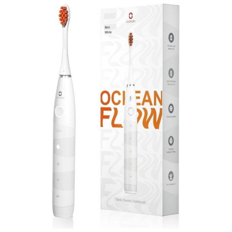 Oclean flow spazzolino elettrico da denti ricaricabile sonico 5 modalita` bianco testina dupont