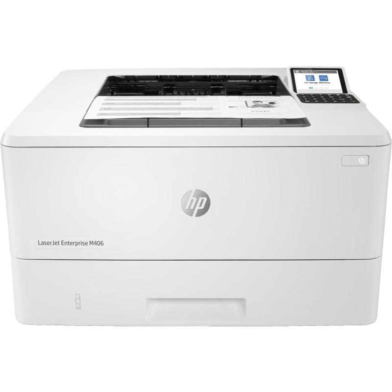 Hp stamp. laser a4 b/n, laserjet m406dn, 40ppm, fronte/retro, usb/lan