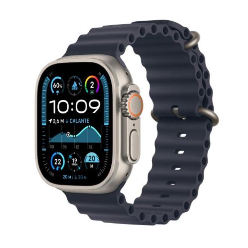 Image of Apple watch ultra 2 gps + cellular 49mm cassa titanio naturale con cinturino ocean blu navy030