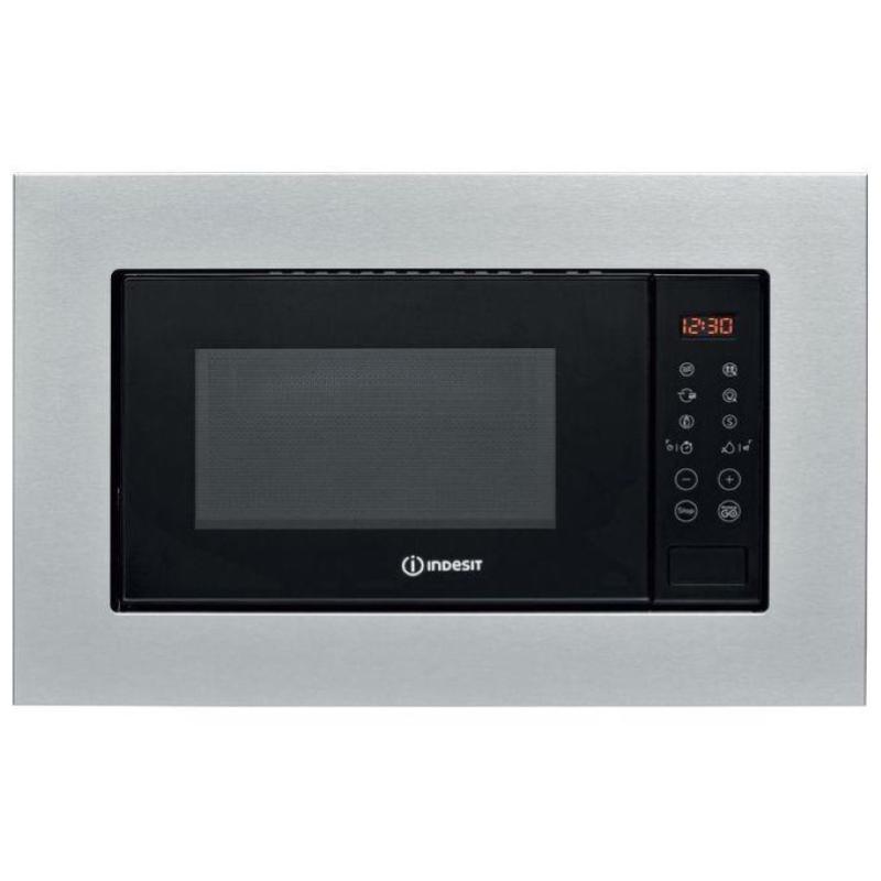 Image of Indesit mwi 120 gx microonde con grill capacita 20 litri potenza 800w auto cook grill al quarzo 22 funzioni acciaio opaco