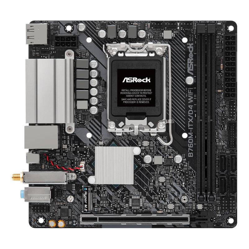 Image of Asrock mb b760, b760 itx, lga1700 2 x ddr4 dimms mini itx wifi030