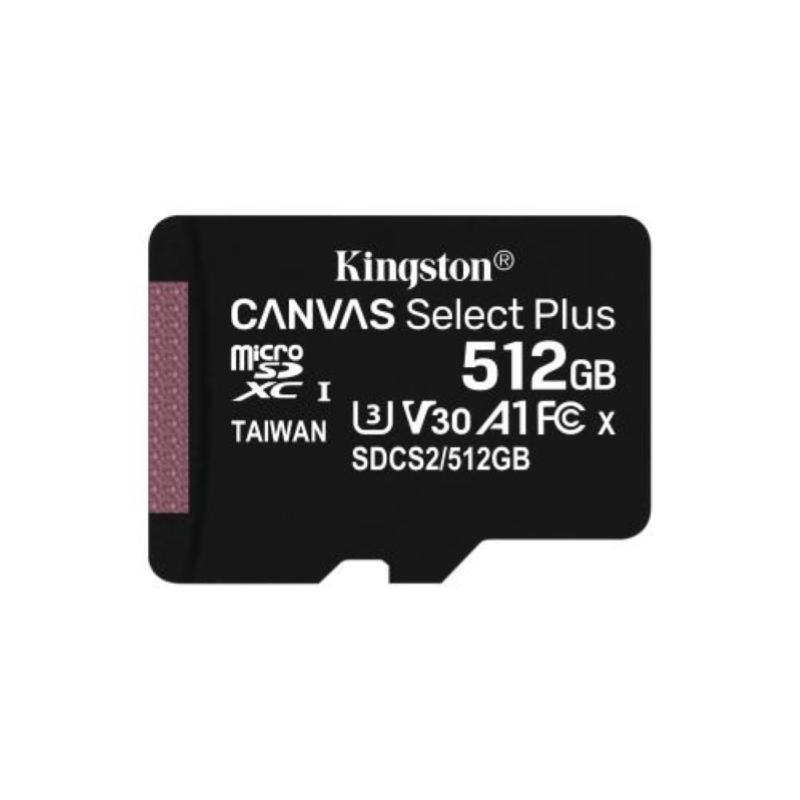 Image of Kingston canvas select plus - scheda di memoria flash - 512 gb - a1 / video class v30 / uhs class 3 / class10 - uhs-i sdxc030