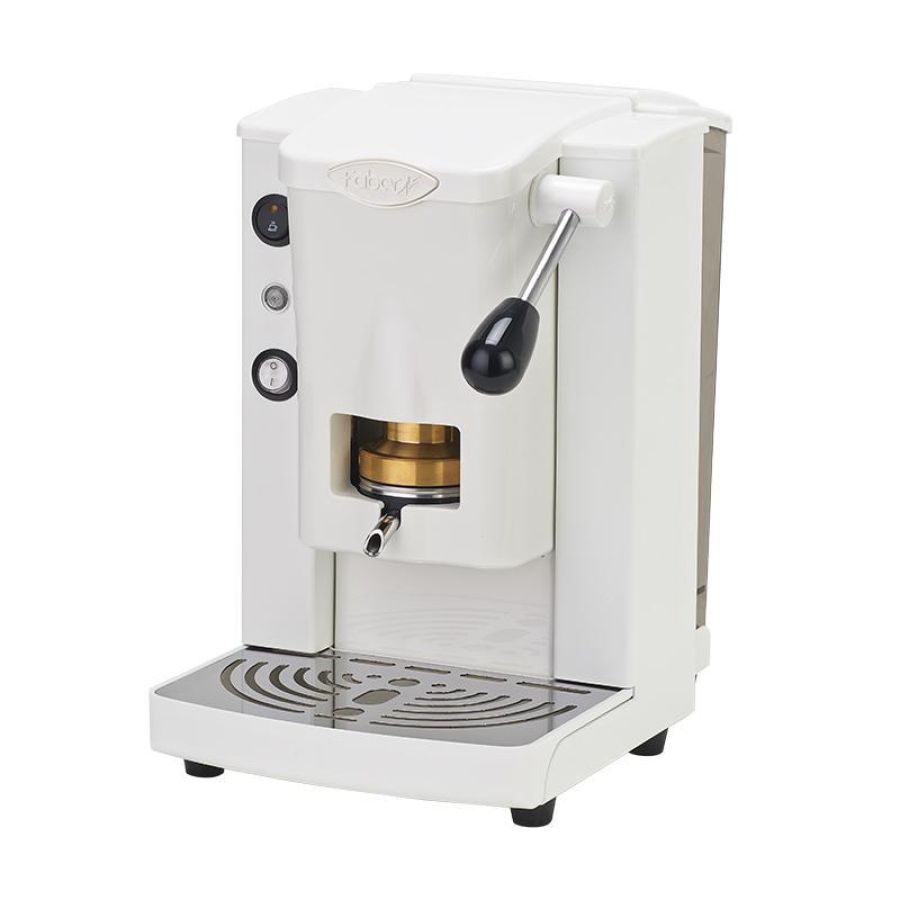 Faber piccola slot basic - macchina per caffe`` con pressacialda in ottone  - telaio in metallo bianco